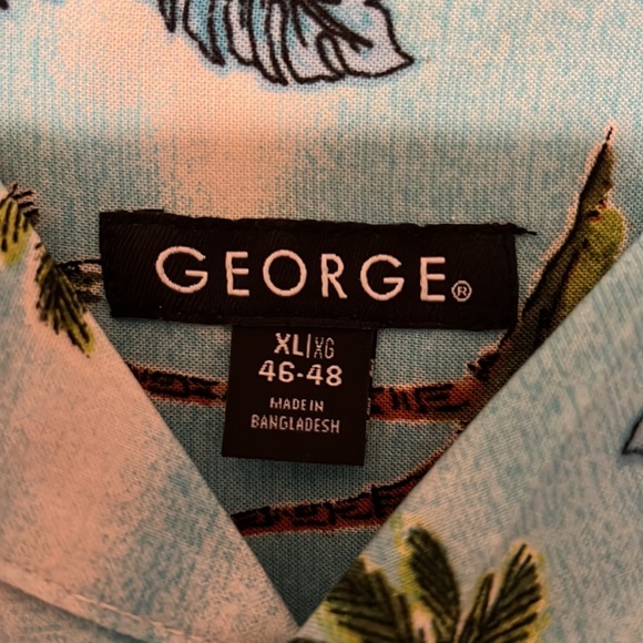 George button down Hawaiian style shirt size xL 46-48 - Picture 3 of 8